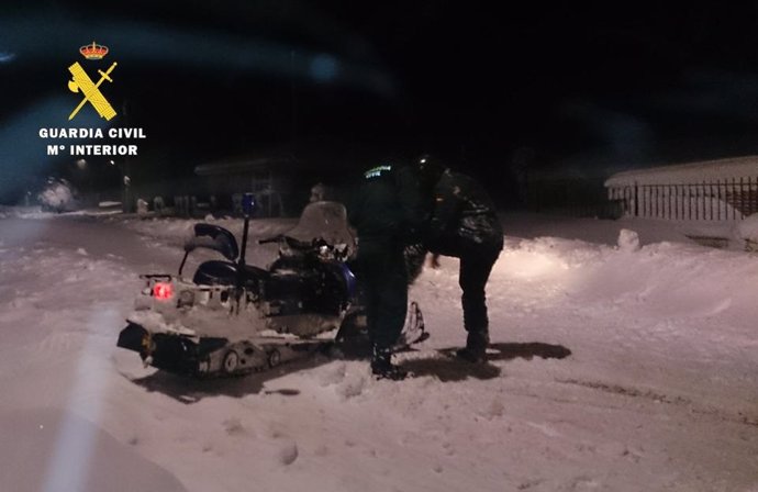 Moto de nieve que participó en el rescate