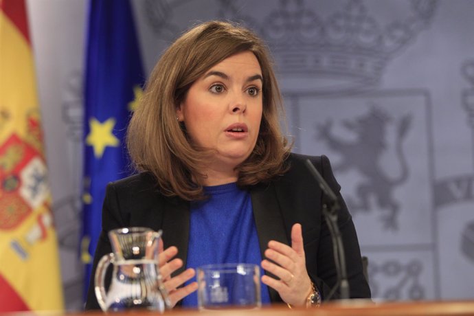 Soraya Santamaría tras el Consejo de Ministros