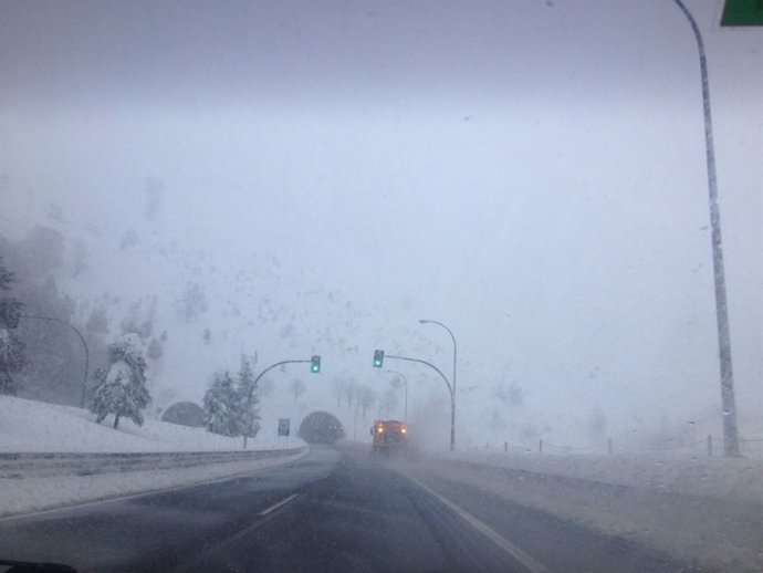 Nevada en el Huerna. 
