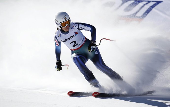 La esquiadora española Carolina Ruiz en el descenso de Beaver Creek