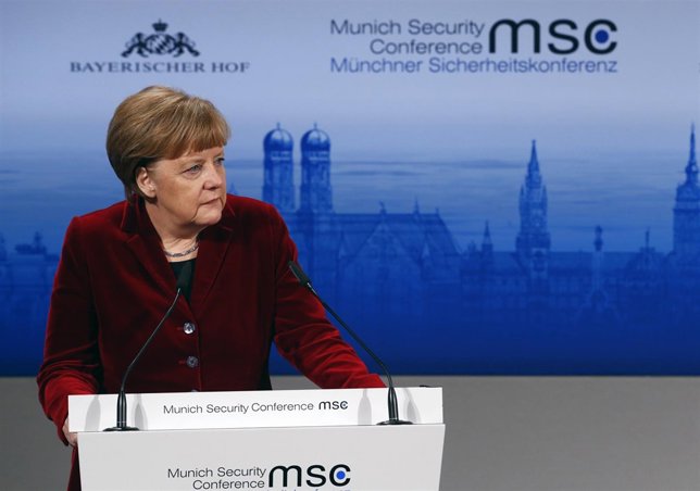 La canciller alemana Angela Merkel en la Conferencia de Seguridad de Múnich