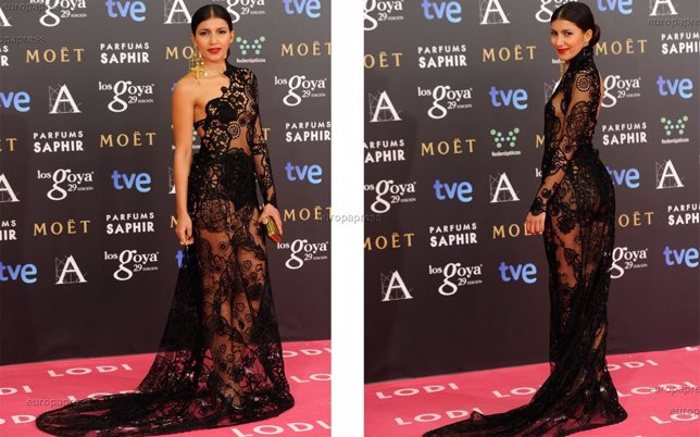 Premios Goya: Mariam Bachir con transparencias como Cristina Pedroche