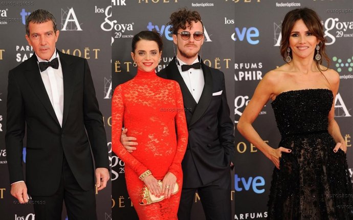 Antonio Bnaderas, Macarena Gómez Goya Toledo, en la 29 edición de los premios