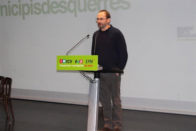 Herrera en la convención municipal de ICV, EUiA y EPM