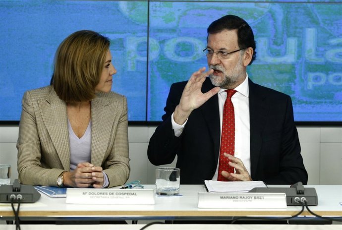 Mariano Rajoy y María Dolores de Cospedal en la Comité Ejecutivo del PP