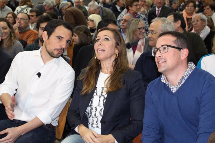 Camacho antes de intervenir en el acto en Castelldefels