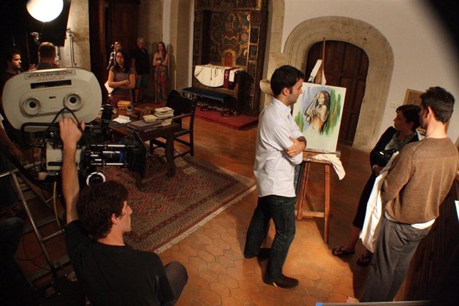 Un momento del rodaje del proyecto de Martín Porras sobre Unamuno