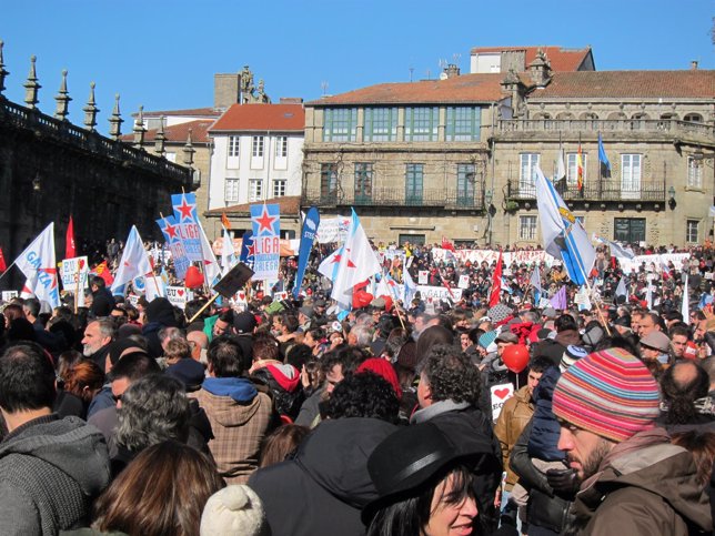 Manifestación a favor de la lengua gallega
