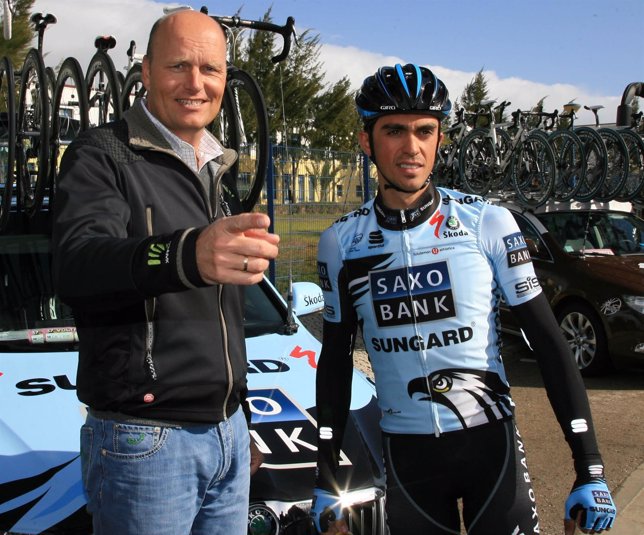 Alberto Contador y Bjarne Riis