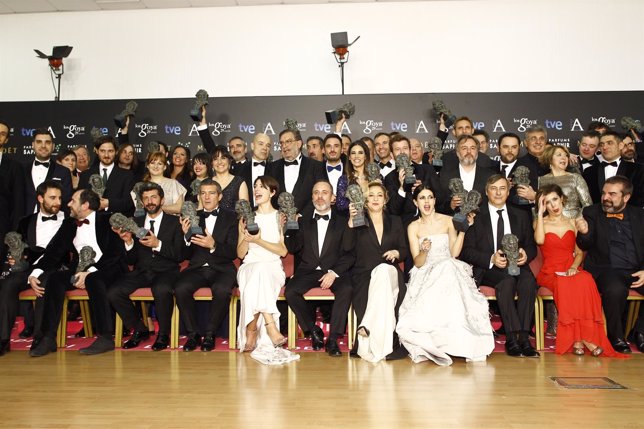 Foto de Familia de los premiados de los Goya 2015