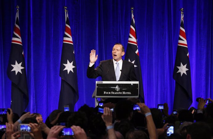 El líder conservador australiano, Tony Abbott, gana las elecciones en Australia