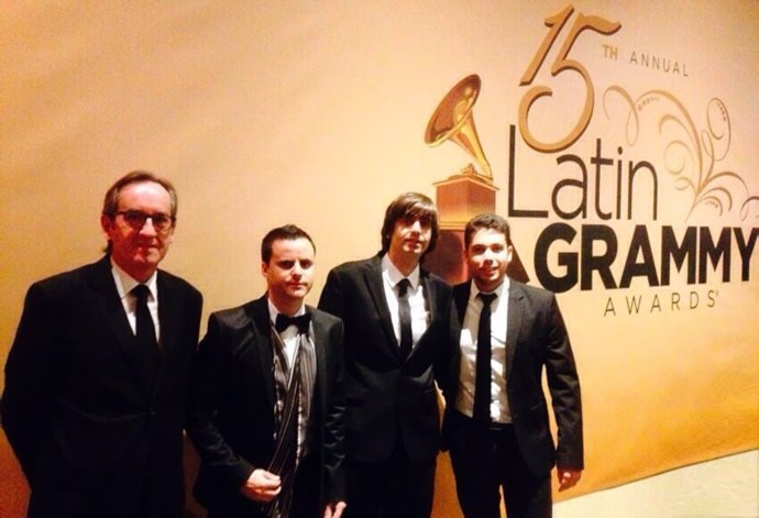 Juan Pinilla, Fernando Valverde, David Caro y Javier Bozalongo en los Grammy 