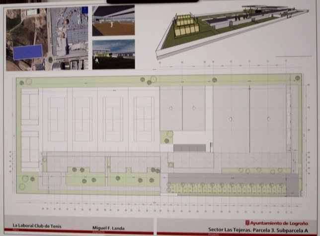 Plano de las futuras instalaciones del Club de Tenis en Las Tejeras