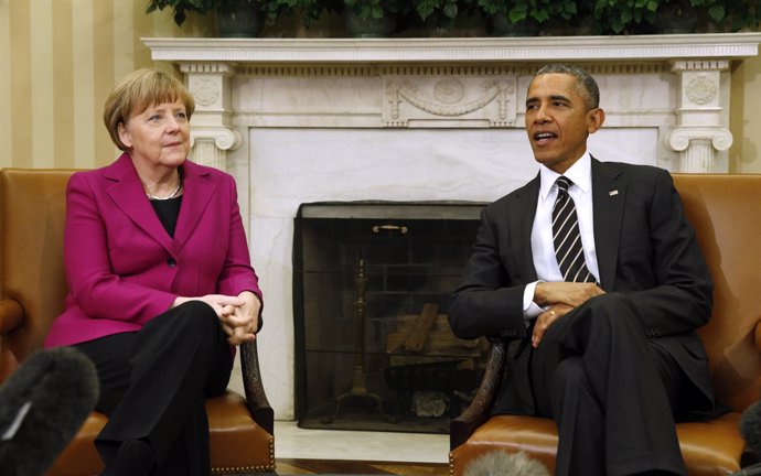 Obama recibe a Merkel en la Casa Blanca