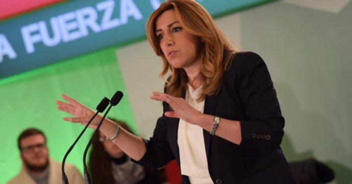 La secretaria general del PSOE-A, SUsana Díaz, en un mitin
