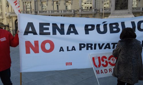 Protesta contra la privatización de Aena