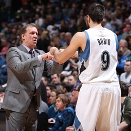 Ricky Rubio y Flip Saunders (Minnesota Timberwolves)