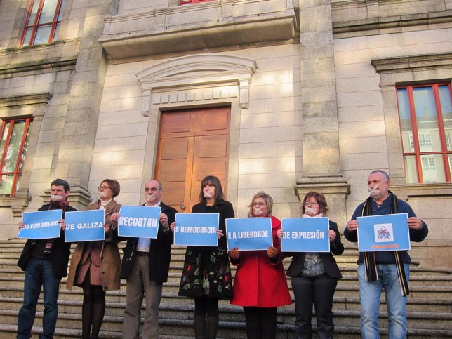 Protesta del BNG en el Parlamento.