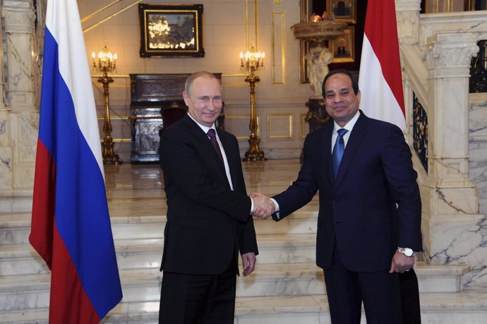 Los presidentes de Rusia, Vladimir Putin, y Egipto, Abdelfatá al Sisi
