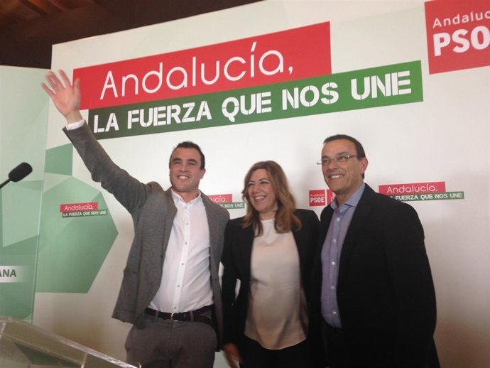 Rubén Rodríguez, Susana Díaz y Ignacio Caraballo