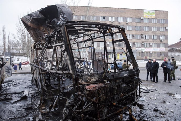 Ataque contra una parada de autobús en Donetsk