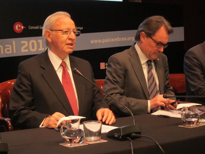 El pte. De la Càmara de Barcelona M.Valls y el pte. Artur Mas