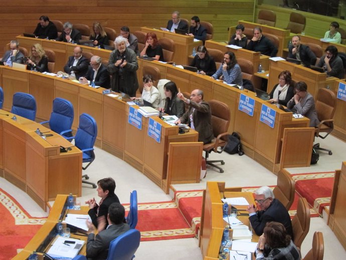 Xosé Manuel Beiras en el pleno del Parlamento.