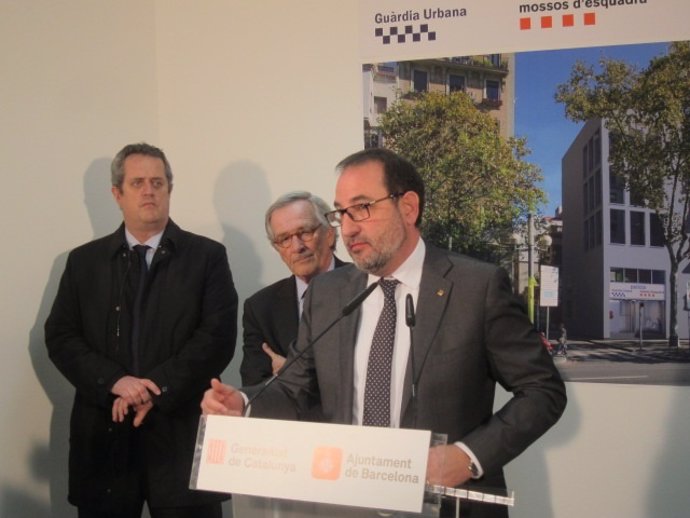 El conseller Ramon Espadaler, el alcalde de Barcelona Xavier Trias y J.Forn