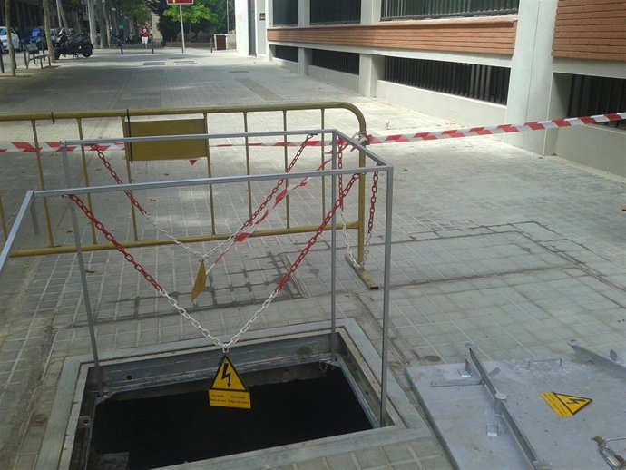 Obras de un centro de transformación de Endesa en Sabadell