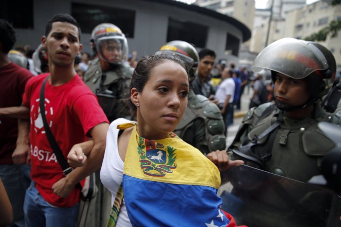 Estudiantes protestan en Venezuela 