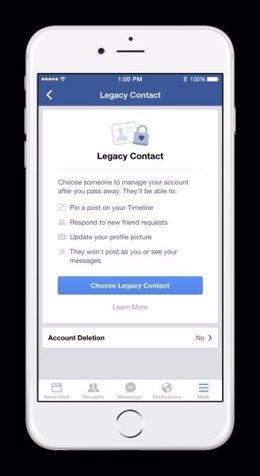 Configuración para el manejo de la cuenta de Facebook