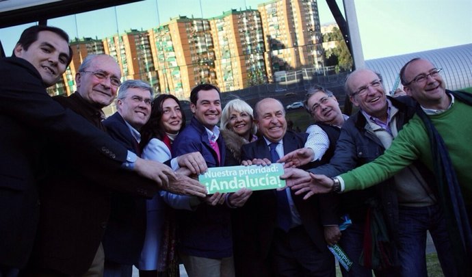 Juanma Moreno y los alcaldes de las ocho capitales andaluzas, en Málaga