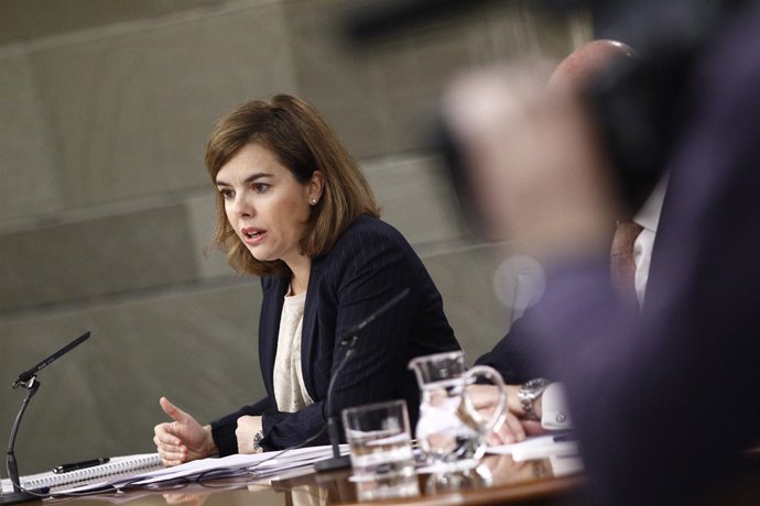 Soraya Sáenz de Santamaría tras el Consejo de Ministros