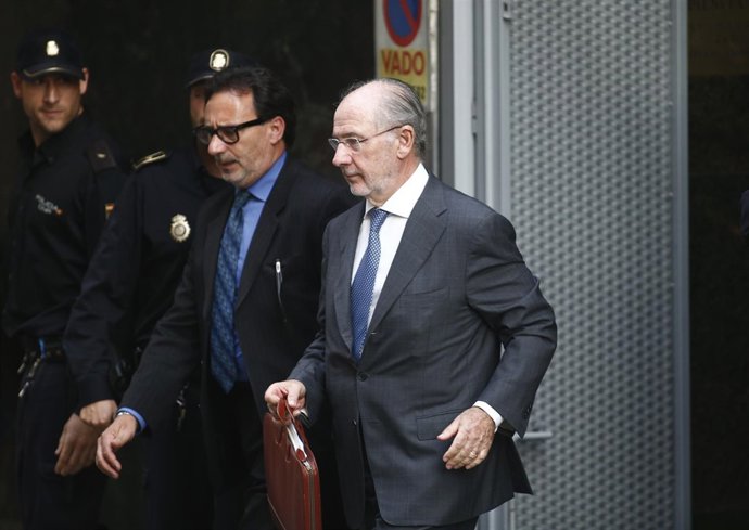 Rodrigo Rato sale de declarar de la Audiencia Nacional
