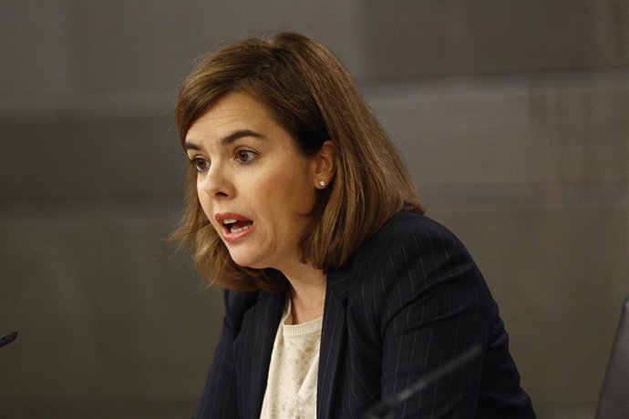 Soraya Sáenz de Santamaría tras el Consejo de Ministros