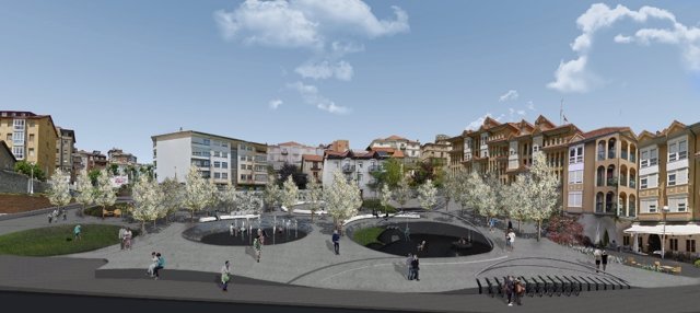 Infografía de la transformación de la Plaza Amaliach
