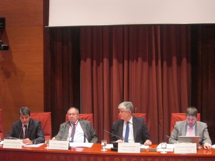 Agustí Cordon y Josep Lluís Bonet (Fira de Barcelona) en la comisión de Spanair