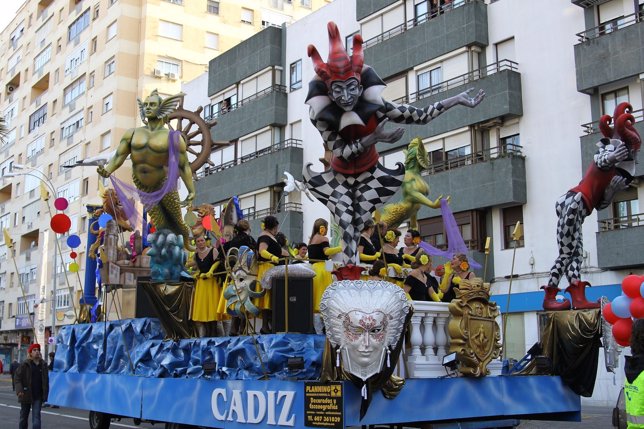 Carroza de la cabalgata del Carnaval de Cádiz