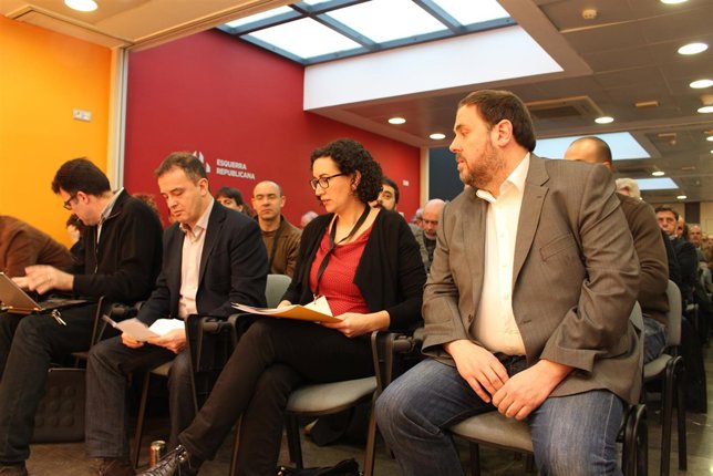 Alfred Bosch, Marta Rovira y Oriol Junqueras en el Consejo Nacional de ERC 