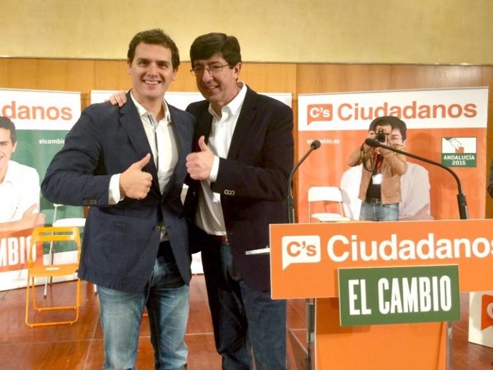 Albert Rivera y Juan MArín en Málaga Ciudadanos el cambio andalucía 22M