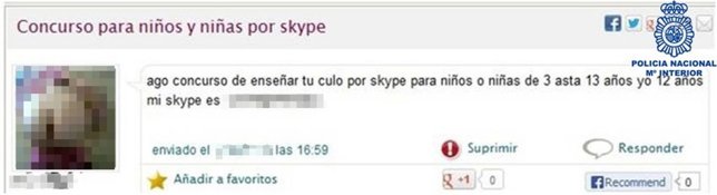 Detenido un pedófilo, ponografía intantil, red social, Internet