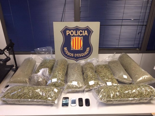 Detenido un hombre por transportar 11 kilos de marihuana