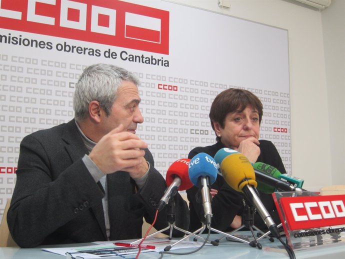 Carlos Sánchez (CC.OO) y María Jesús Cedrún (UGT)
