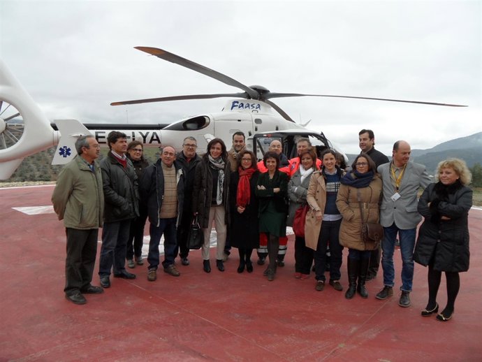 Visita al helipuerto de Priego