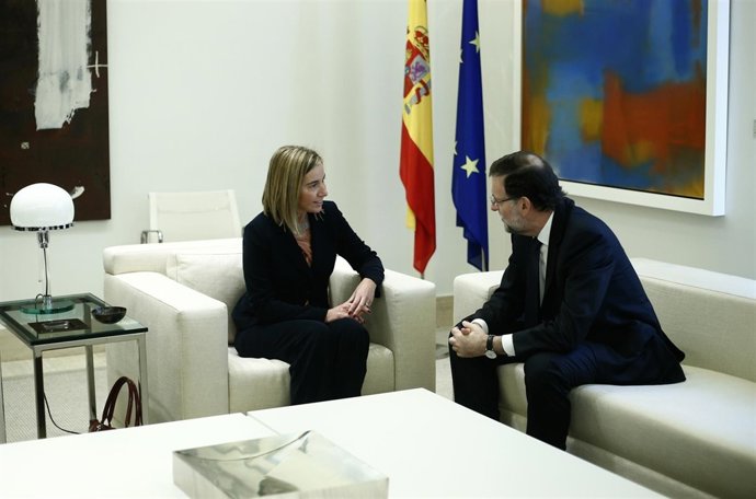 Mariano Rajoy con Federica Mogherini