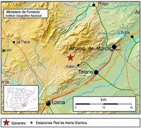 Más de un centenar de llamadas por un terremoto de 2,7 grados y una réplica de madrugada en Lorca