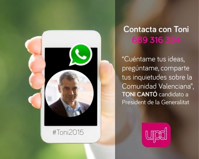 Contacta con Toni Cantó por WhatsApp