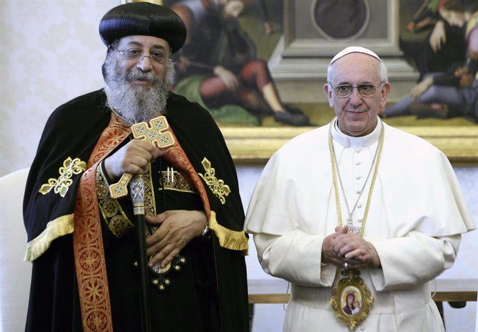 El Papa Francisco y el Papa copto de Egipto Tawadros II