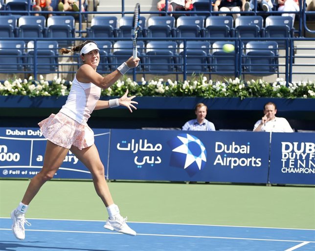 Garbiñe Muguruza en el torneo de Dubai