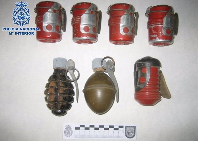 Las siete granadas retiradas